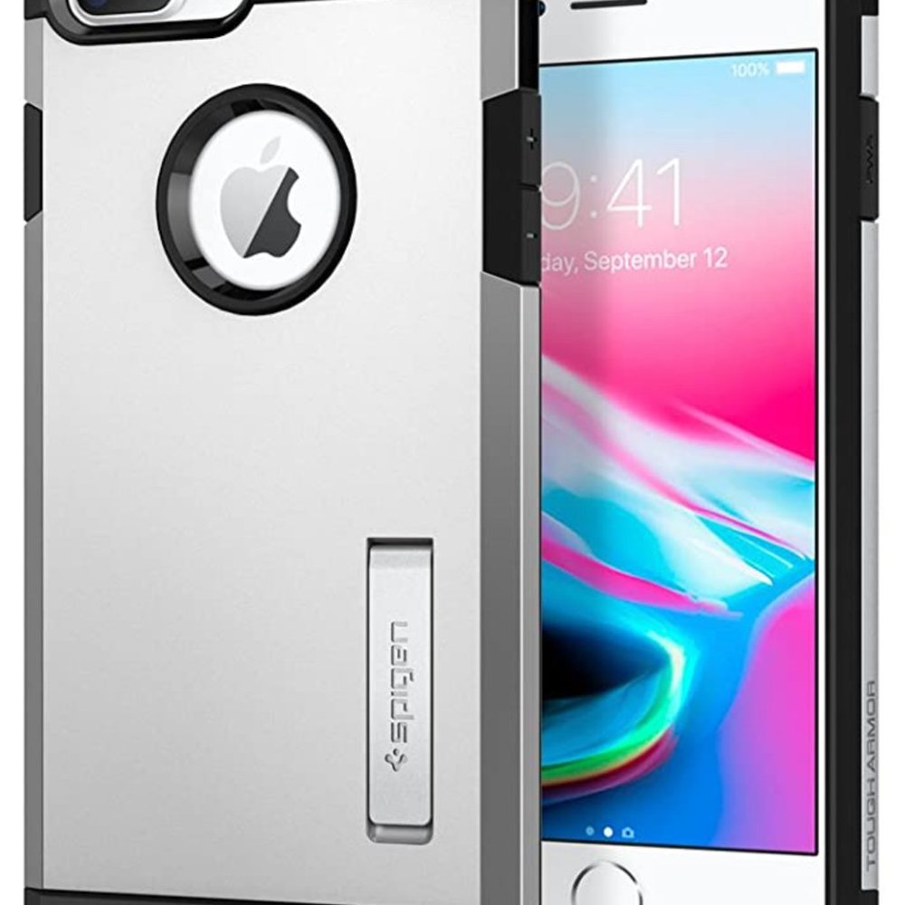 SPIGEN TOUGH ARMOR iPHONE 8 AND 7S PLUS CASE IN SATIN SILVER